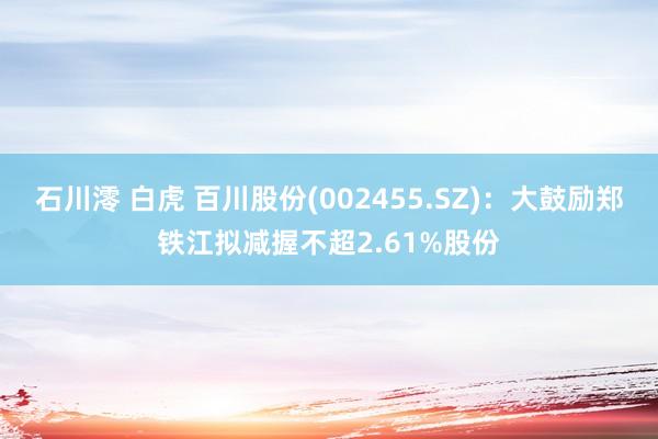 石川澪 白虎 百川股份(002455.SZ)：大鼓励郑铁江拟减握不超2.61%股份