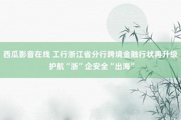 西瓜影音在线 工行浙江省分行跨境金融行状再升级 护航“浙”企安全“出海”