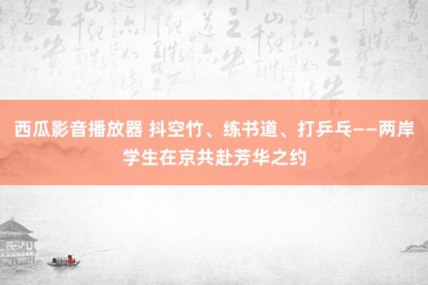 西瓜影音播放器 抖空竹、练书道、打乒乓——两岸学生在京共赴芳华之约