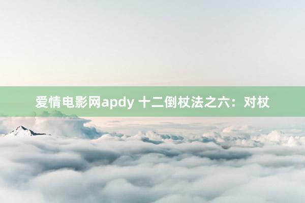 爱情电影网apdy 十二倒杖法之六:对杖