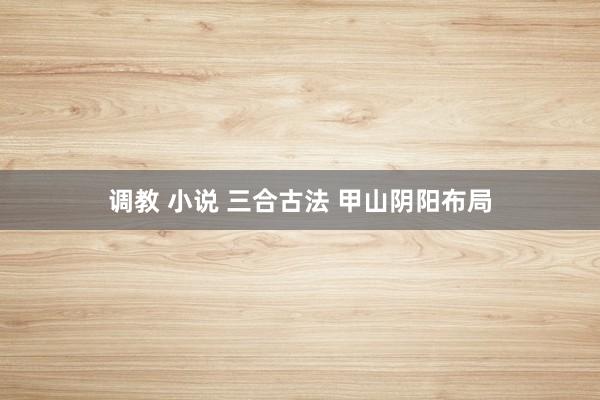 调教 小说 三合古法 甲山阴阳布局